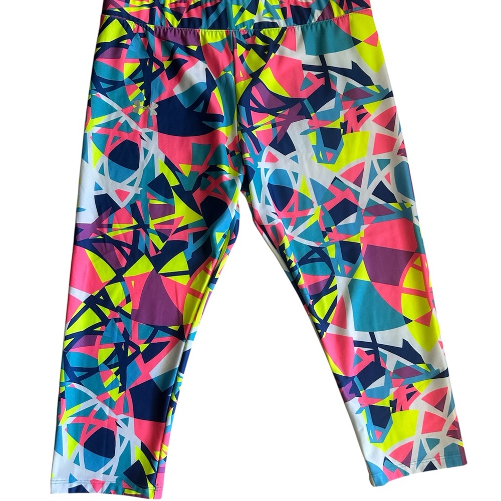 Under Armour Heatgear Capri Leggings Colorful Compression Running Yoga L